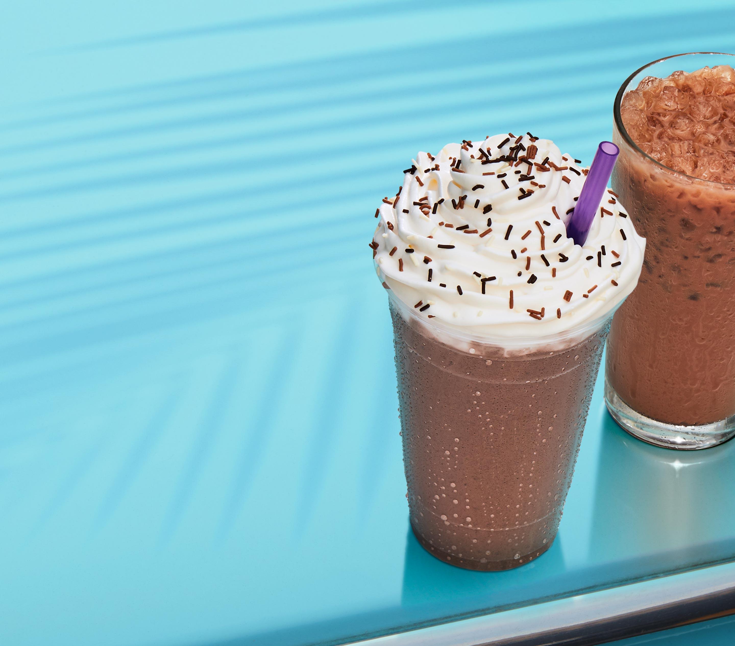Chocolate Cookie Latte, Iced Latte & Ice Blended® drink Chocolate Cookie Latte, Iced Latte & Ice Blended® drink
