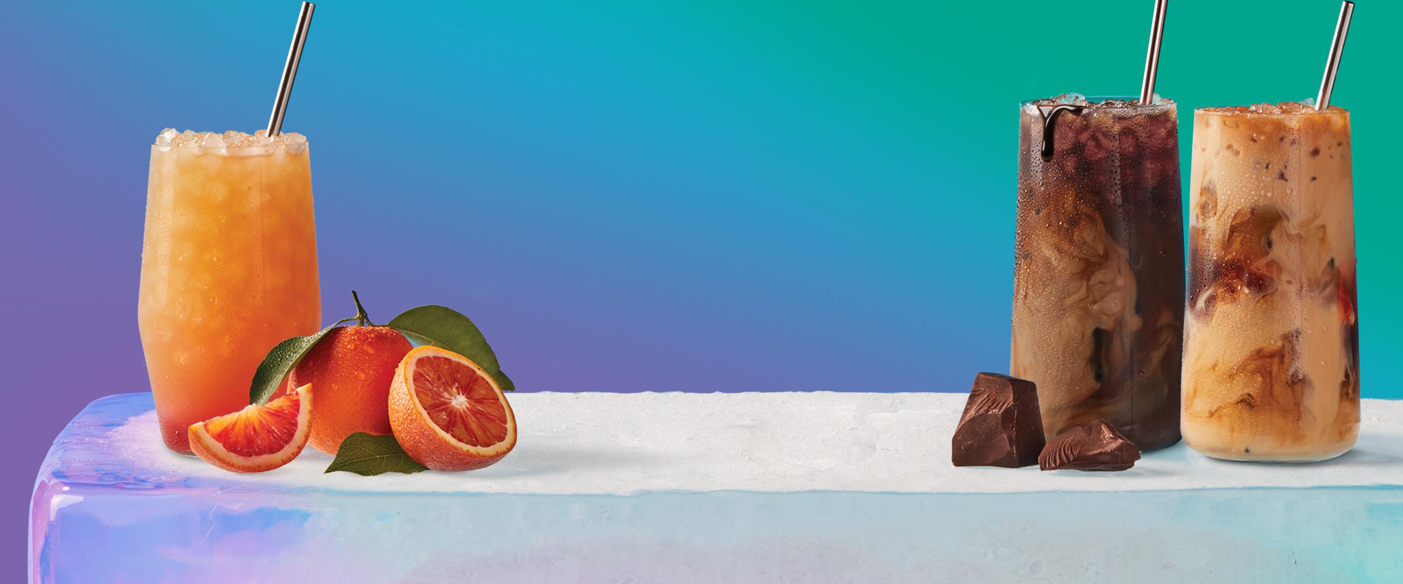 Blood Orange Cold Brew Tea Midnight Mocha Cold Brew Coffee and Vietnamese Cold Brew Coffee